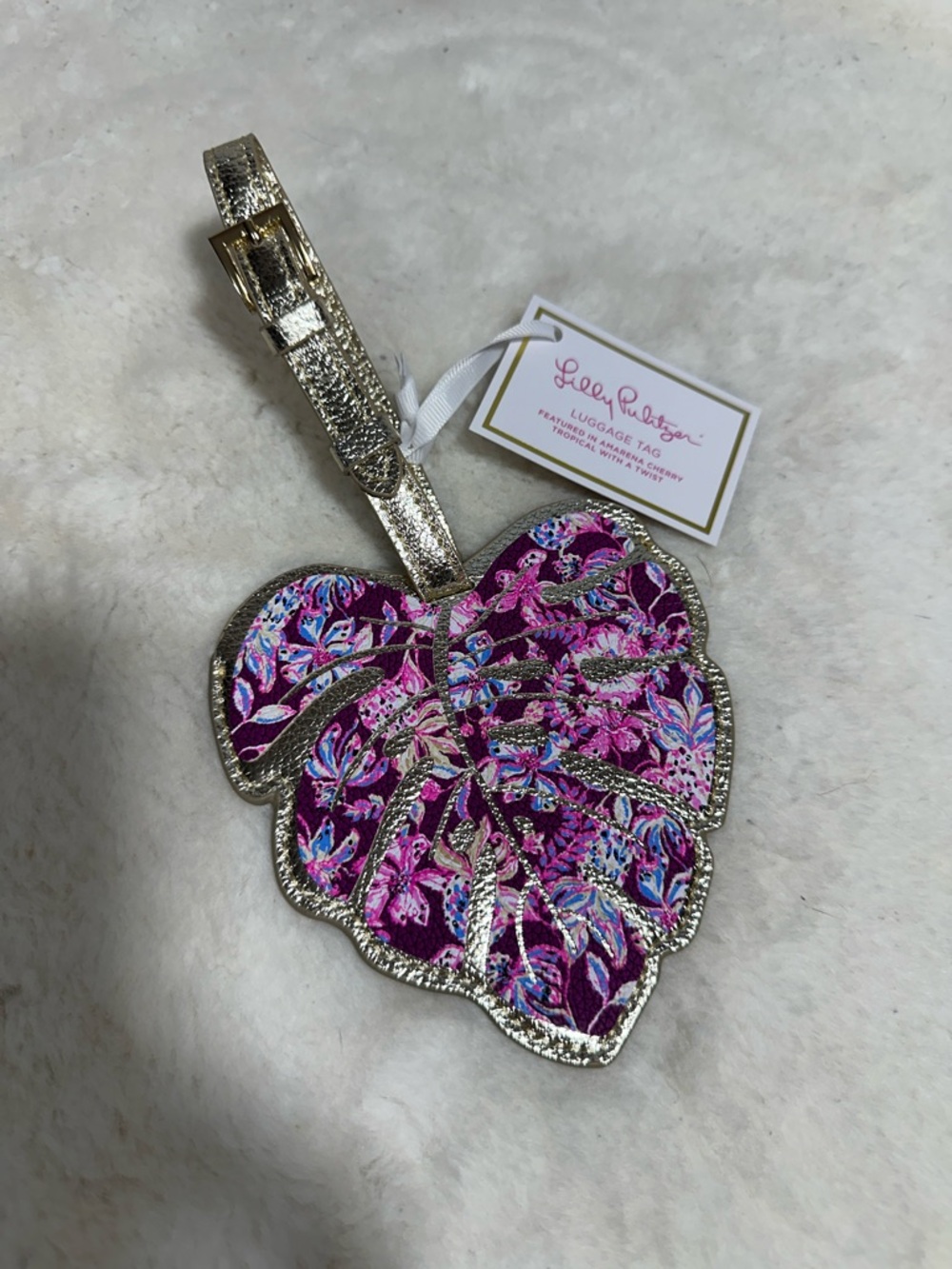 Lilly Pulitzer amarena cherry tropical with a twist luggage tag